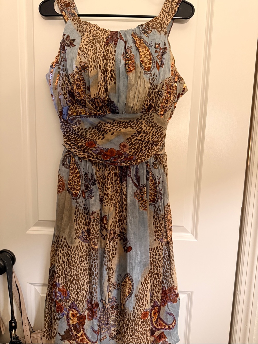 NWT Raga Chaundry size L women’s midi dress. Cute leopard print!